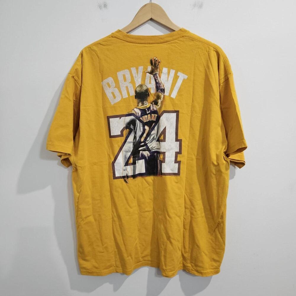 Kobe Bryant Black Mamba 24 La Lakers Majestic Yellow T-Shirt Size 2Xl